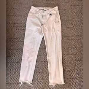 Rag & Bone Nina High Rise Ankle Cigarette White Light Wash Denim Jeans